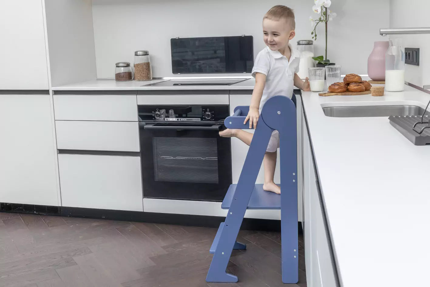 Foldable Learning Tower, Helper Kitchen Tower Stool For Kids – ToyBox