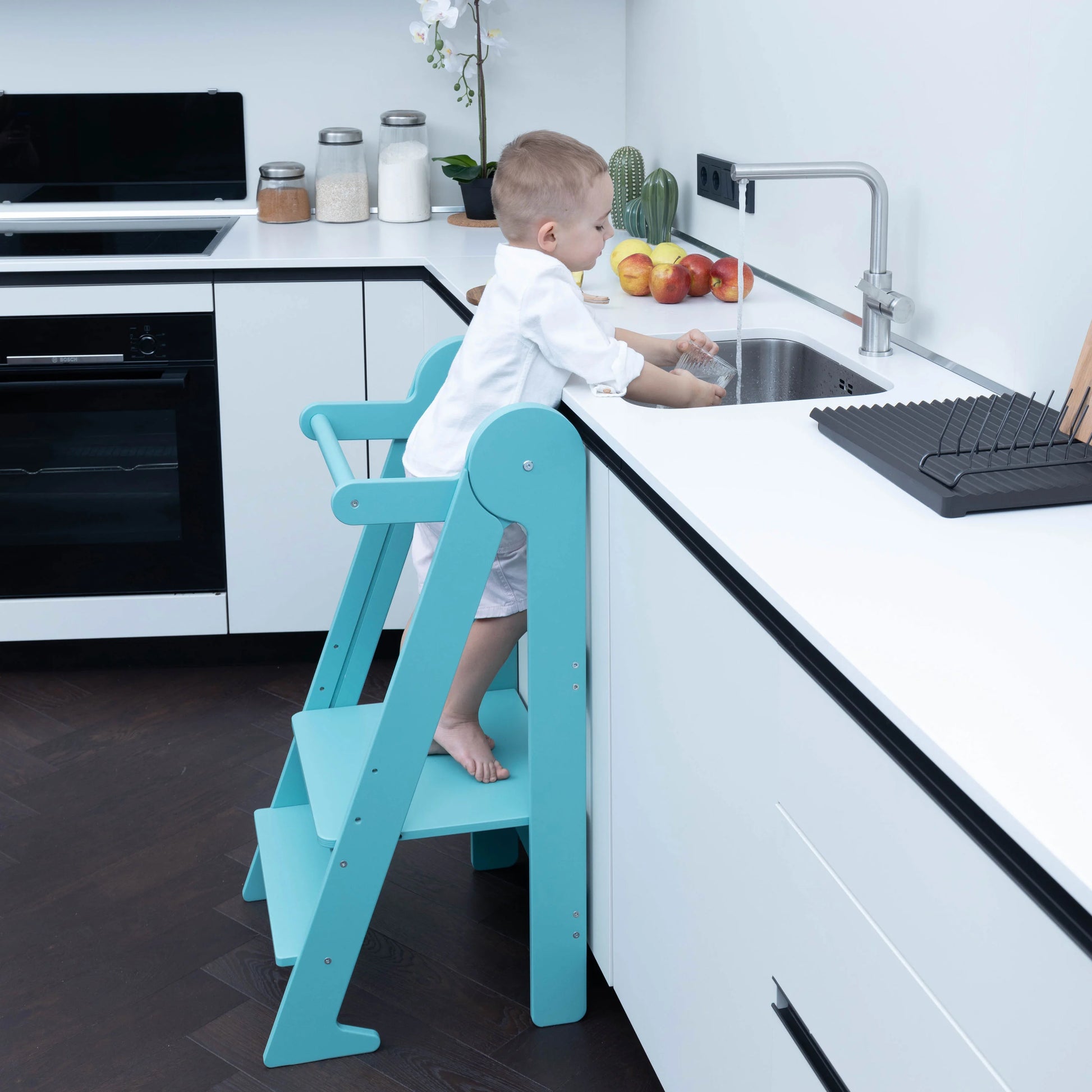 Foldable Learning Tower Kitchen Helper Tower Stool For Kids ToyBox