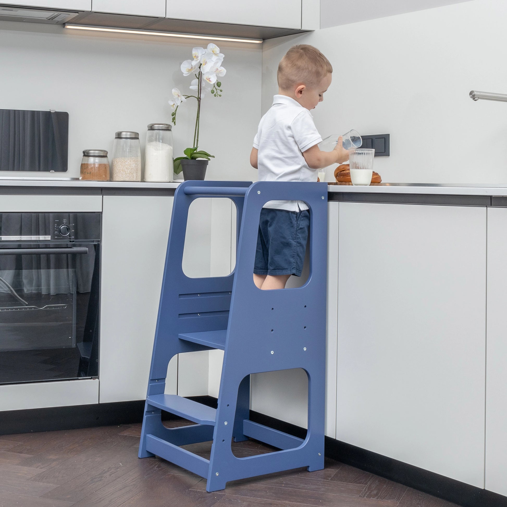 Adjustable Learning Tower Kitchen Helper Tower Stool For Kids ToyBox