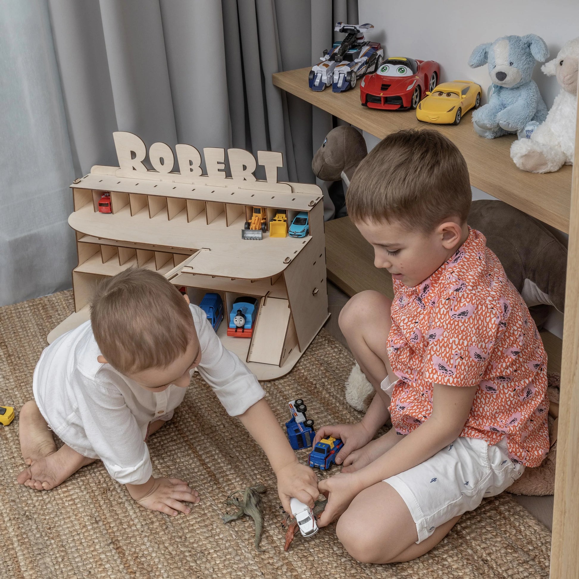 small Wooden toy car garage by ToyBox